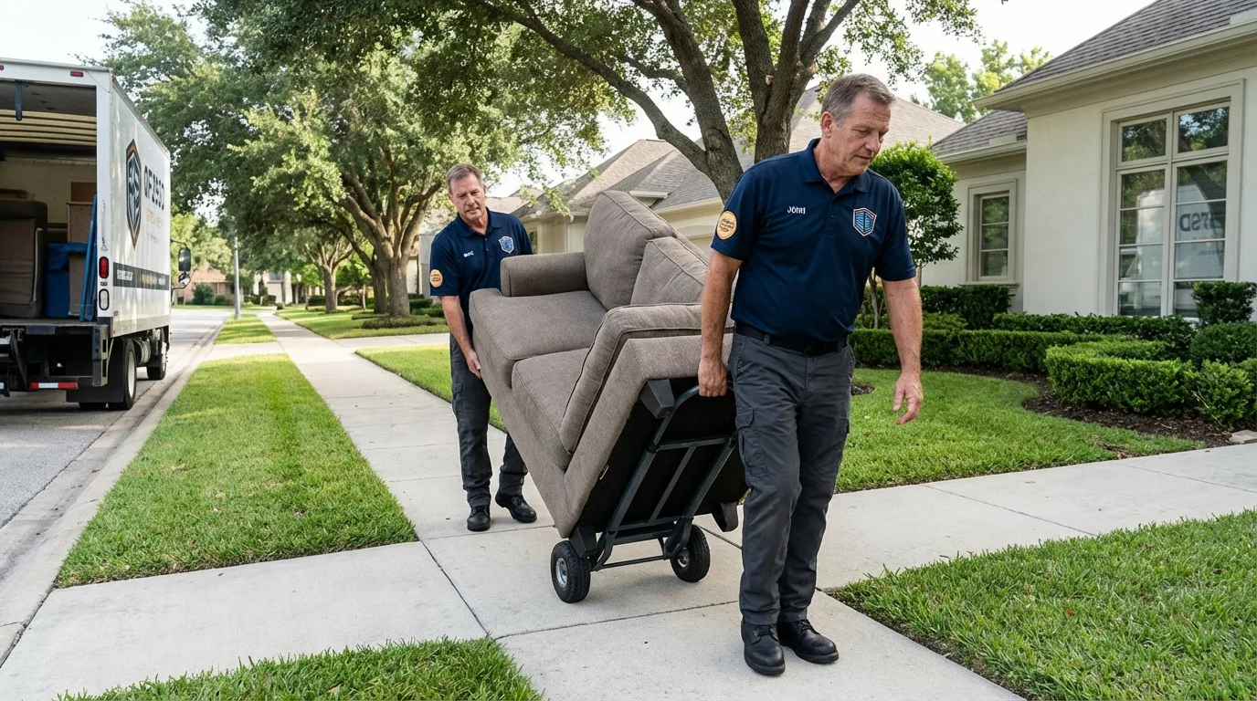 Local residential moving crew loading furniture in Hurley, NY